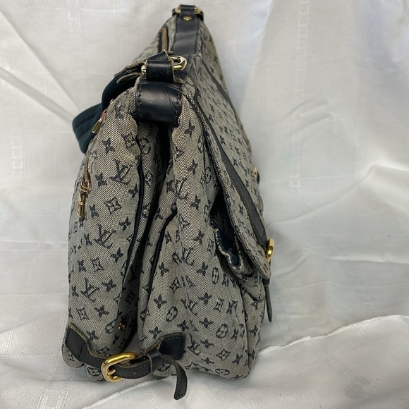 Louis Vuitton Monogram Mini Lin Sac a Langer Diaper Messenger Bag Denim Gray - Picture 6 of 17